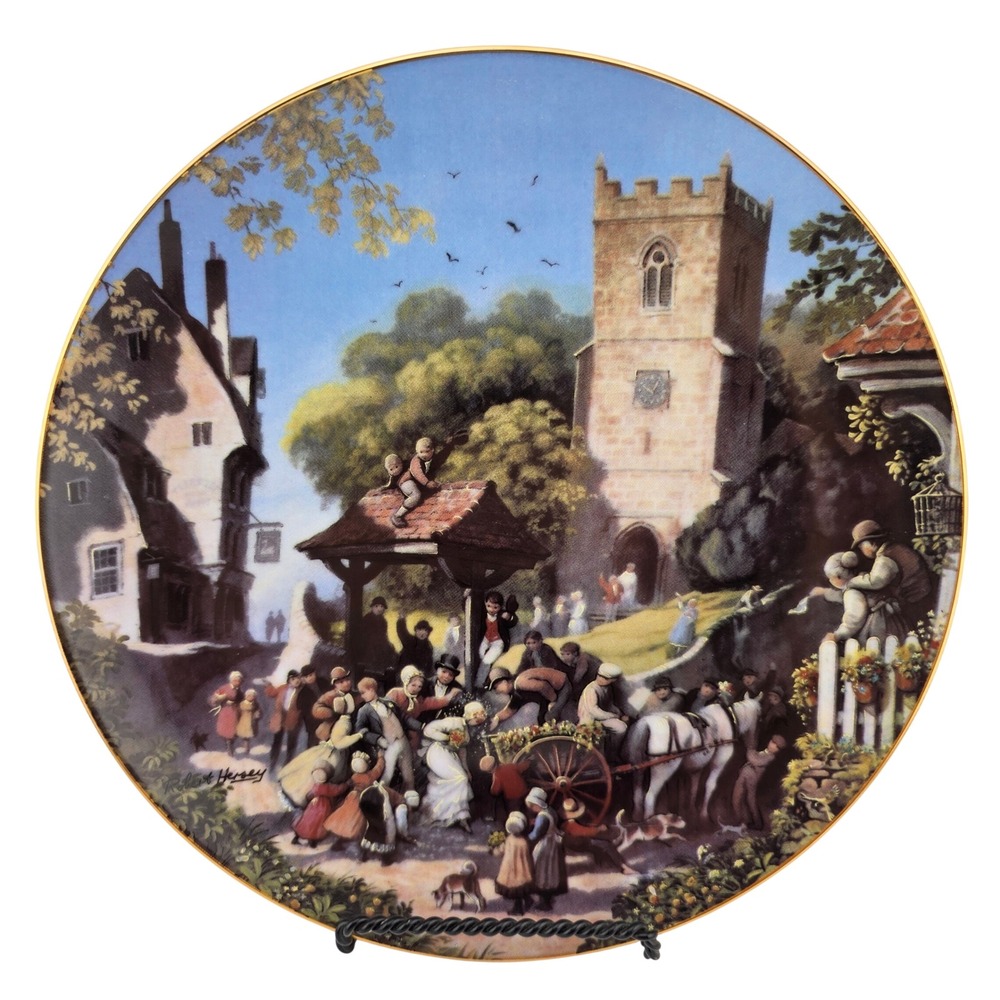 The Danbury Mint Collector Plate‎ Wedding on the Green 8in Multicolor Excellent